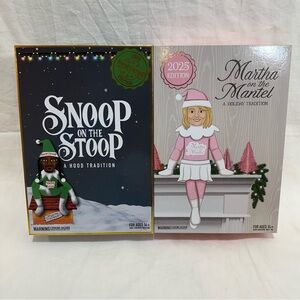 Snoop On The Stoop & Martha On The Mantle Holiday Elves Brand New In Boxes